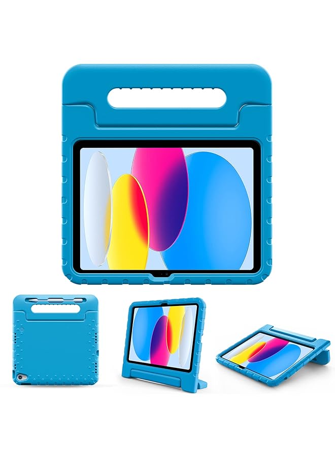 Procases Kids Case For Ipad 10Th Generation 10.9 Inch 2022 Shockproof Stand Cover With Convertible Handle Light Weight Kids Friendly Case For Boys Girls Toddlers –Blue - Image 1