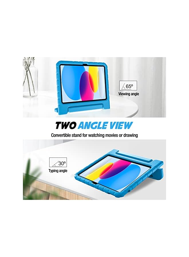 Procases Kids Case For Ipad 10Th Generation 10.9 Inch 2022 Shockproof Stand Cover With Convertible Handle Light Weight Kids Friendly Case For Boys Girls Toddlers –Blue - Image 5