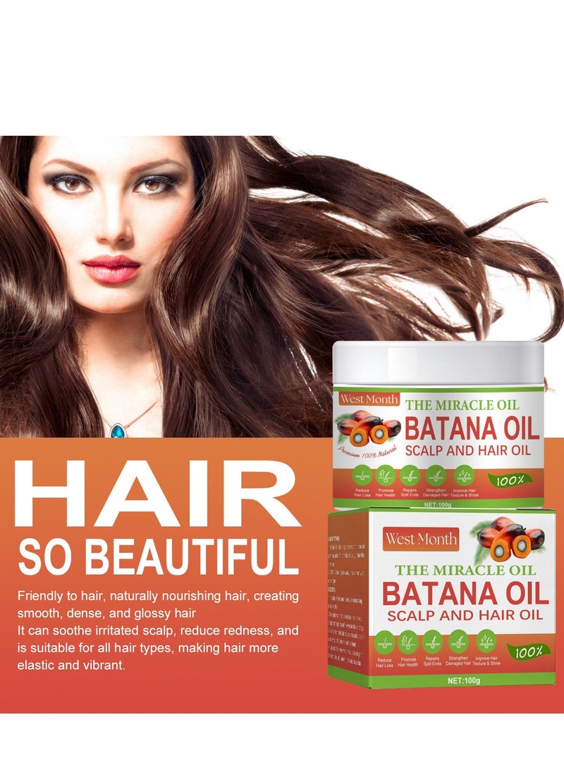 WEST Batana Oil for Hair Growth: 100% Batana Oil from Honduras as Hair Mask, Scalp and Hair Oil. Repairs Damaged Hair & Skin, Reduces Hair Loss - Miracle Oil for Healthier, Thicker, Fuller Hair - Image 1