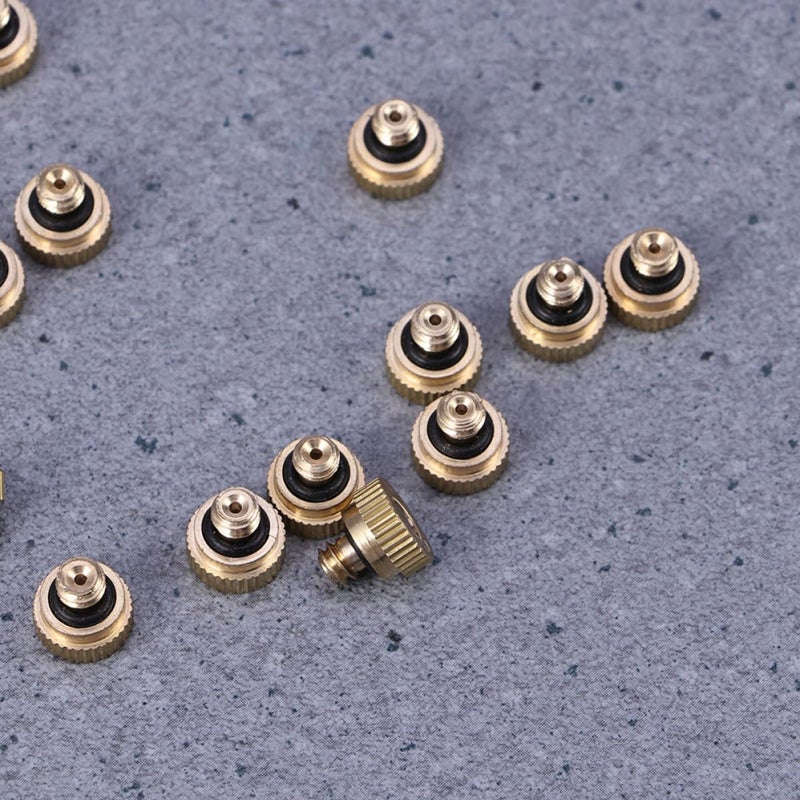 VICASKY 25pcs 0.4mm Brass Low Pressure Misting Nozzles for Outdoor Cooling and Greenhouse Humidification Atomizing Spray Heads - Image 5