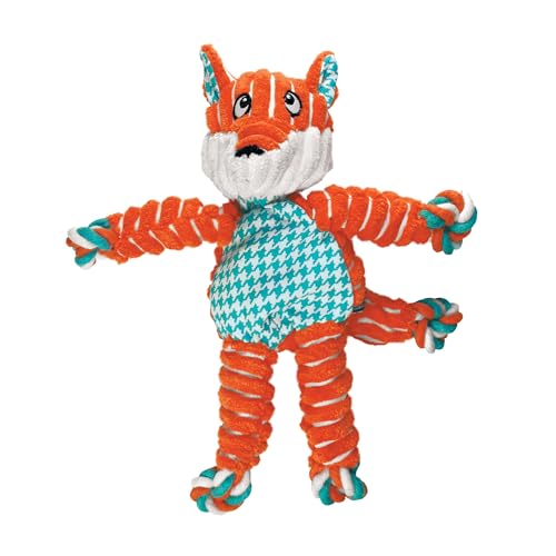 KONG Floppy Knots Knotted Rope Dog Toy Entices Play Tug Toy Satisfies Natural Instincts Dog Supplies with Floppy Design Minimal Stuffing Fox for MediumLarge Dogs - Image 1