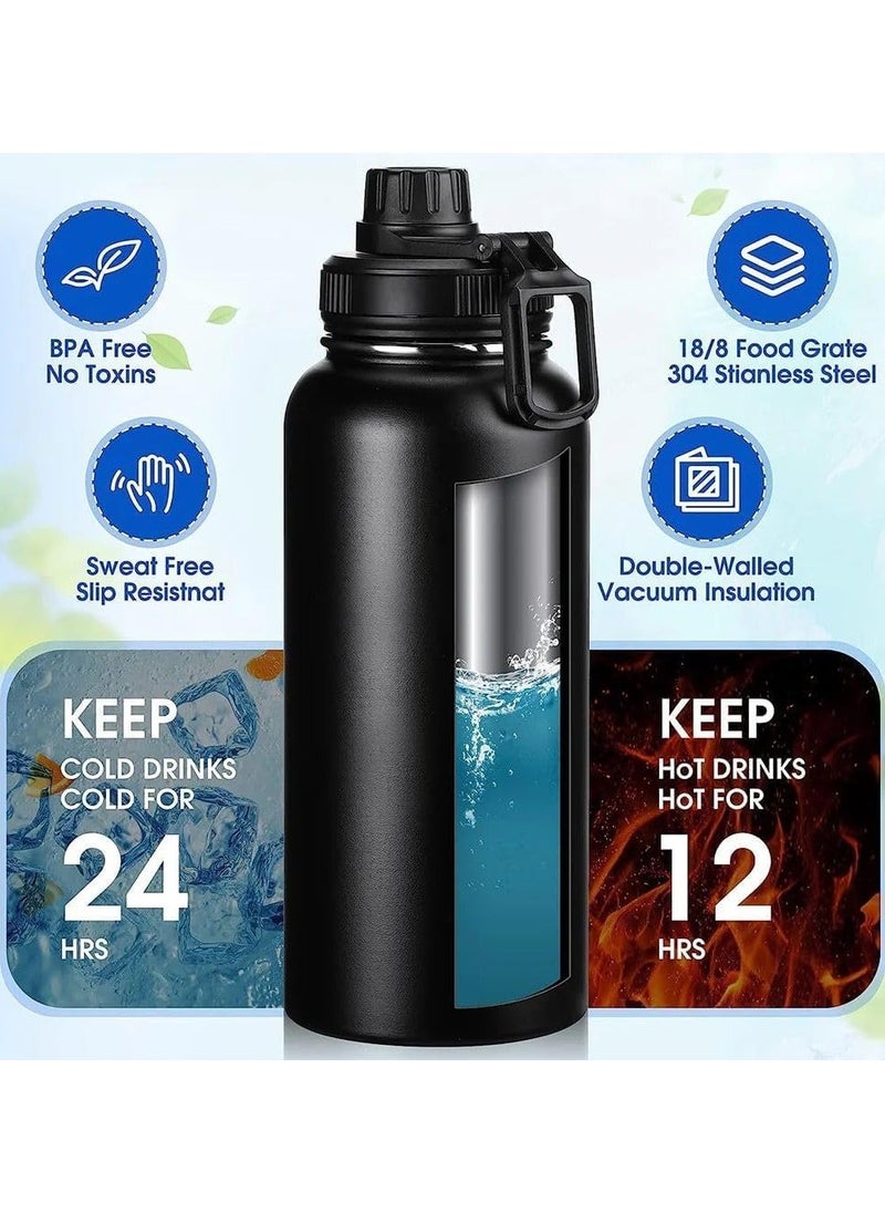 QSHOP - 1000ml Stainless Steel Vacuum Insulated Thermal Bottle, Leakproof BPA Free Sports Water Bottle for Coffee Tea Travel to Keep Drinks Hot or Cold - Image 1