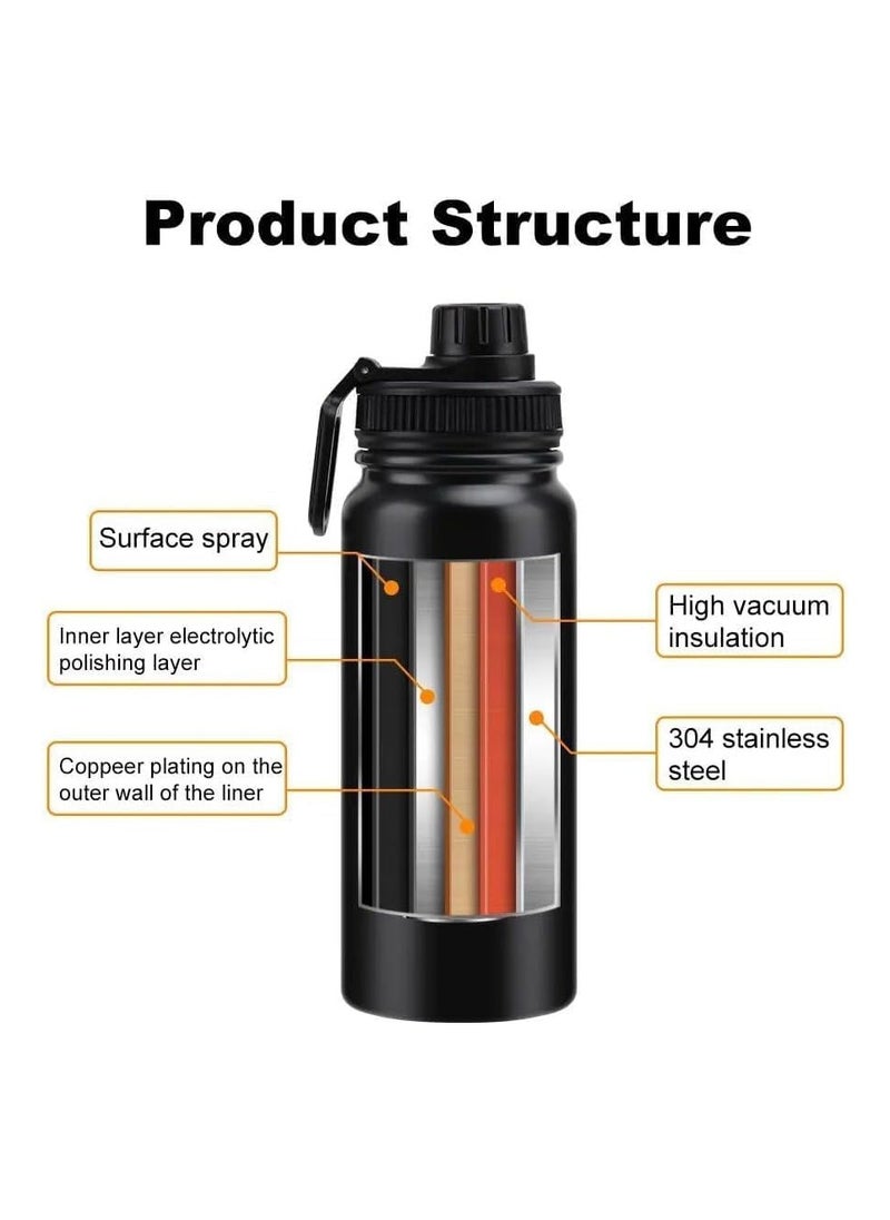 QSHOP - 1000ml Stainless Steel Vacuum Insulated Thermal Bottle, Leakproof BPA Free Sports Water Bottle for Coffee Tea Travel to Keep Drinks Hot or Cold - Image 1