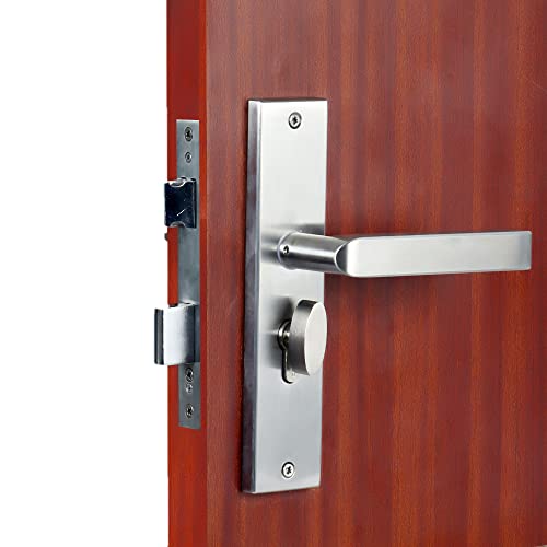CRUST Heavy Duty Mortise Door Lock Set for Main Door, Door Handle Lock Set for Main Door Lock, Office/Hotel/Bathroom (LB-201, Matt Satin) - Image 5