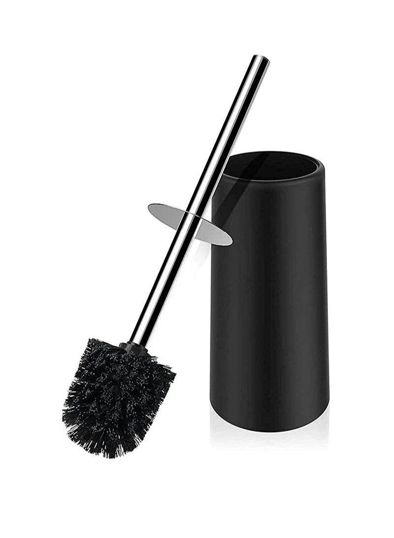 SYOSI Toilet Brush and Holder Set for Bathroom, Deep-Cleaning Silicone Toilet Bowl Brush with Non-Slip Long Plastic Handle, Bendable Brush Head to Clean Toilet Corner Easily - Image 1