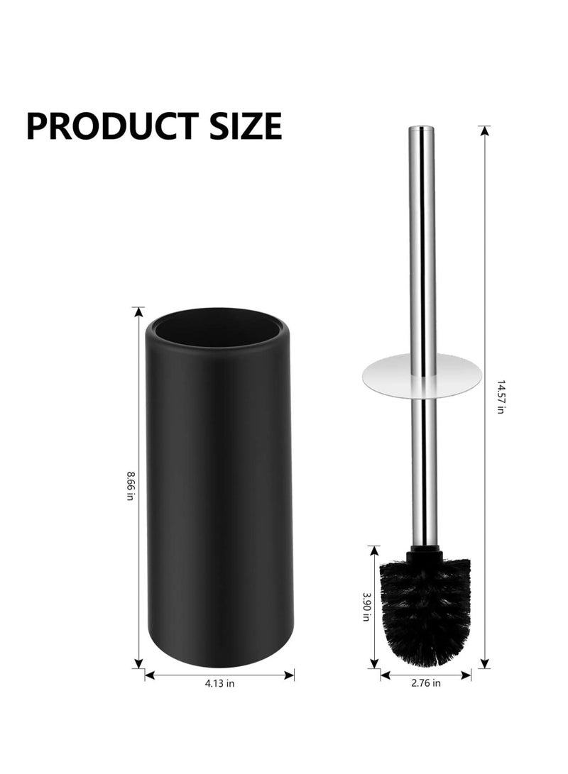 SYOSI Toilet Brush and Holder Set for Bathroom, Deep-Cleaning Silicone Toilet Bowl Brush with Non-Slip Long Plastic Handle, Bendable Brush Head to Clean Toilet Corner Easily - Image 2