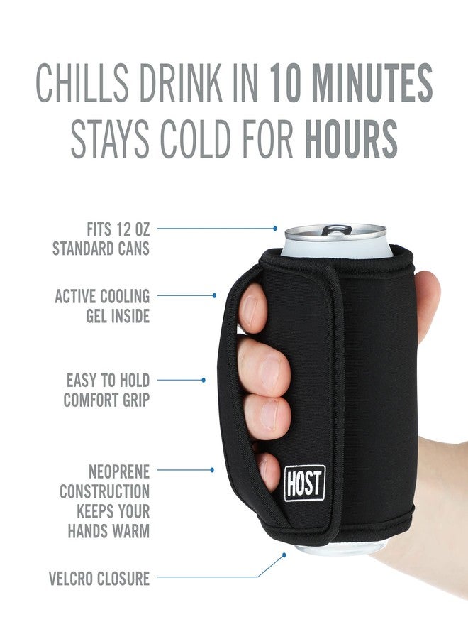 HOST Insta-Chill Can Cooler Flexible Freezable Gel and Ice Pack for Regular 12 oz Cans, Black - Image 2