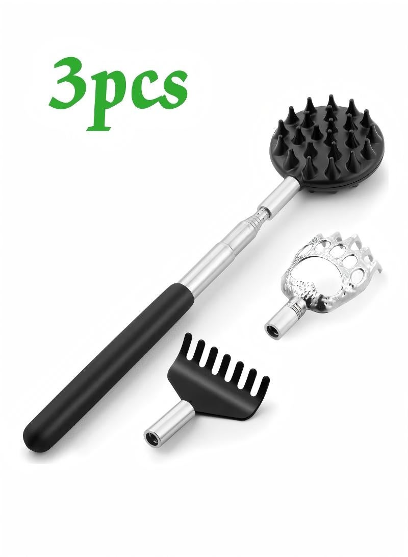Telescoping Back Scratcher with 3Pcs Detachable Scratching Heads, Back Scratcher Extendable Backcratchers - Image 1