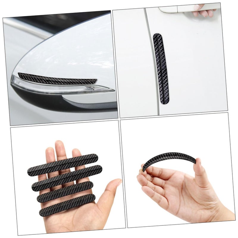 4 قطع واقيات حواف أبواب السيارات وواقيات الخدوش للمقابض باللون الأسود - Image 3