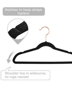 Red Dot Gift Premium Kids Velvet Hangers (Pack of 50) 14″ Wide with Copper Rose Gold Hooks,Space Saving,Nonslip Huggable Closet Hangers for Petite Junior Children’s Skirt Dress Pants,Clothes Hangers  - Image 3