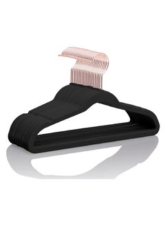 Red Dot Gift Premium Kids Velvet Hangers (Pack of 50) 14″ Wide with Copper Rose Gold Hooks,Space Saving,Nonslip Huggable Closet Hangers for Petite Junior Children’s Skirt Dress Pants,Clothes Hangers  - Image 1