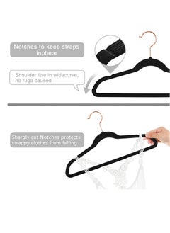 Red Dot Gift Premium Kids Velvet Hangers (Pack of 50) 14″ Wide with Copper Rose Gold Hooks,Space Saving,Nonslip Huggable Closet Hangers for Petite Junior Children’s Skirt Dress Pants,Clothes Hangers  - Image 2
