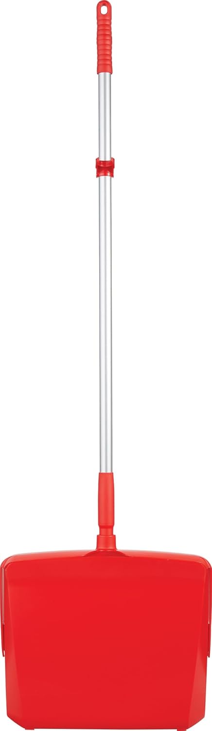Vikan Remco  A Vikan Company 62504 Lobby Dustpan with Broom PolypropylenePolyesterAluminum 7 X 14 Bin 37 Handle Red  - Image 4