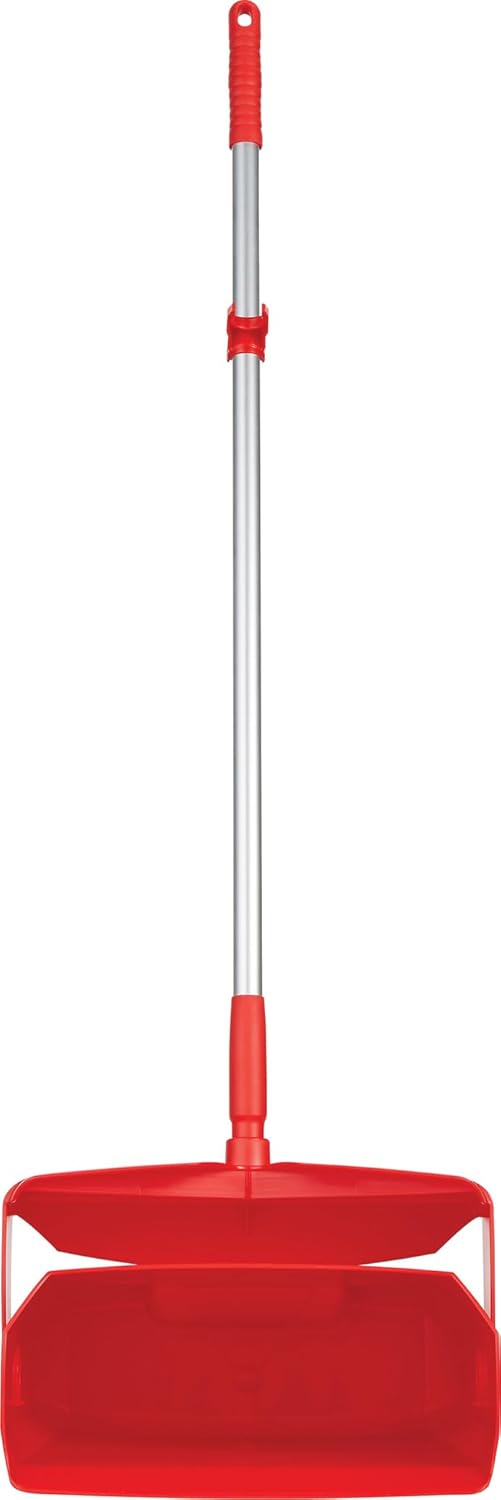 Vikan Remco  A Vikan Company 62504 Lobby Dustpan with Broom PolypropylenePolyesterAluminum 7 X 14 Bin 37 Handle Red  - Image 2