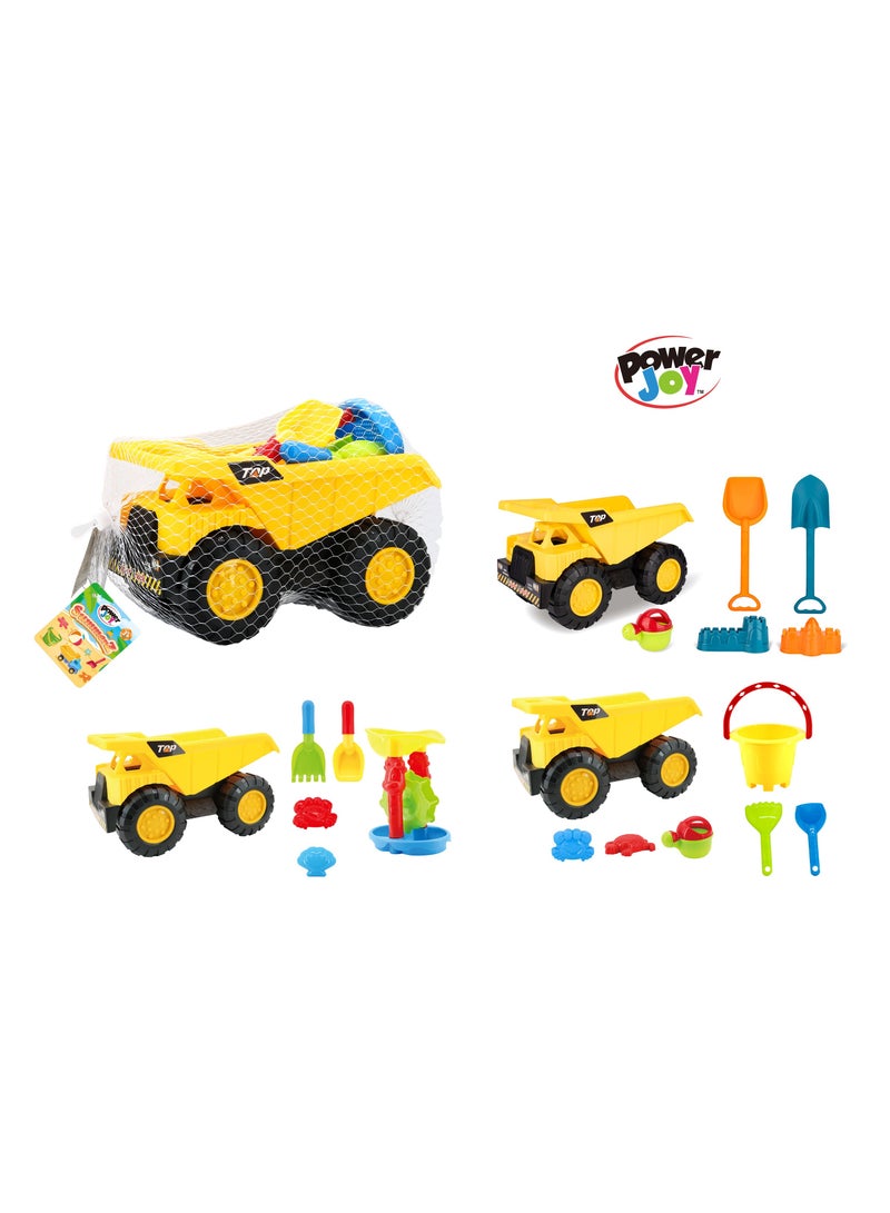 Power Joy Summerz Contruction Sand Truck set, Assorted 1 Piece (Style May Vary) | Beach and Water Toys | Sand Bucket | Summer Toys | Perfect gift for Kids and Toddlers - Image 1