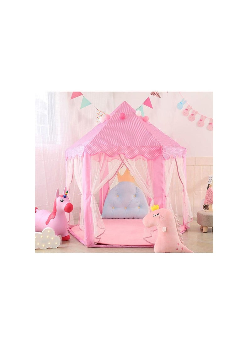 Generic - Princess Castle Play Tent Fairy Kids Play Tent with Star Lights Pink Large Playhouse Toys/Gift for Girls Indoor & Outdoor Play - Image 1