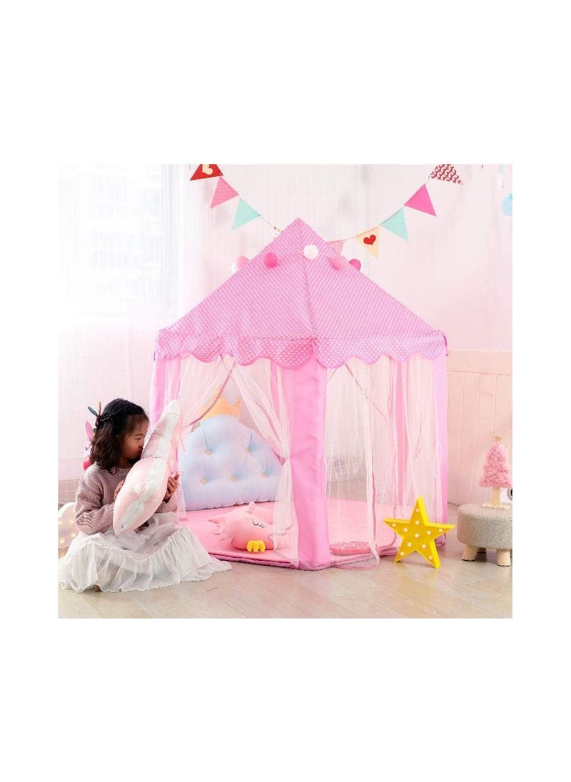 Generic - Princess Castle Play Tent Fairy Kids Play Tent with Star Lights Pink Large Playhouse Toys/Gift for Girls Indoor & Outdoor Play - Image 1