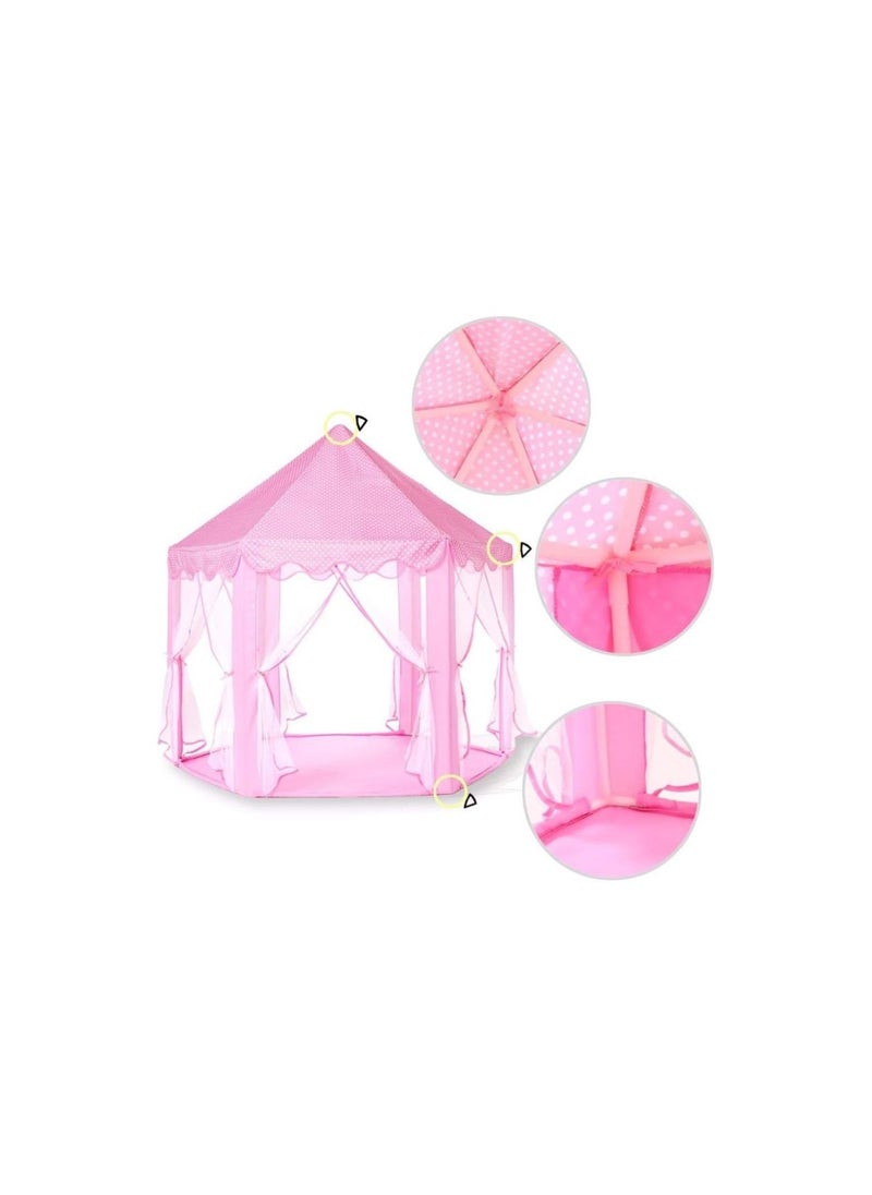 Generic - Princess Castle Play Tent Fairy Kids Play Tent with Star Lights Pink Large Playhouse Toys/Gift for Girls Indoor & Outdoor Play - Image 1