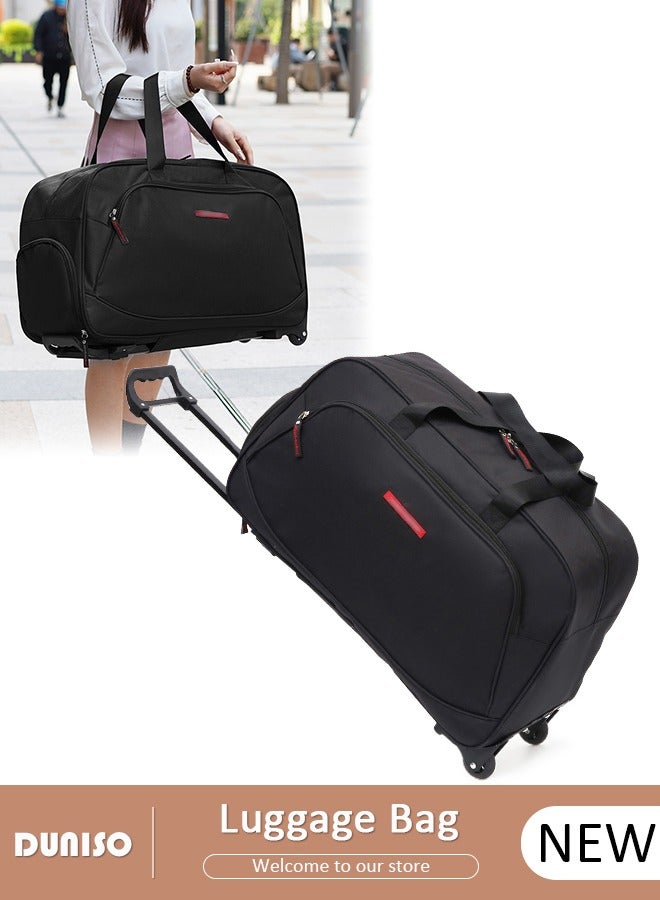 DUNISO 2 in 1 Suitcase for Men and Women, Large Capacity Hand Luggage Bag with Adjustable Pull Rod Portable Trolley Luggage Bag Travel Duffel Bag Multi-pocket Trolley Carry on Bag for Business Travel - Image 1