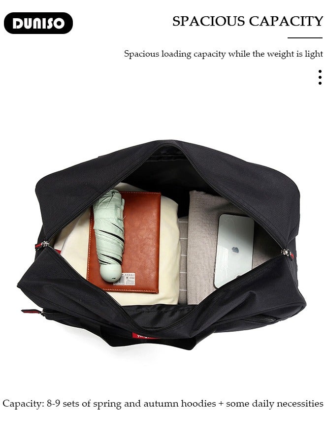 DUNISO 2 in 1 Suitcase for Men and Women, Large Capacity Hand Luggage Bag with Adjustable Pull Rod Portable Trolley Luggage Bag Travel Duffel Bag Multi-pocket Trolley Carry on Bag for Business Travel - Image 5