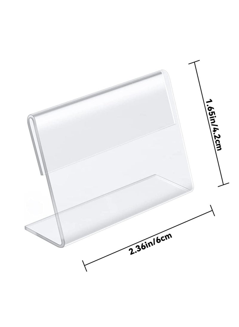 SYOSI Acrylic Sign Holder, Clear Sign Holder Clear Tabletop Plastic Menu Display Holder Slant Back Sign Holders  Horizontal Sign Holder Plastic Display Stand for Office, Store 10 Pack  - Image 2