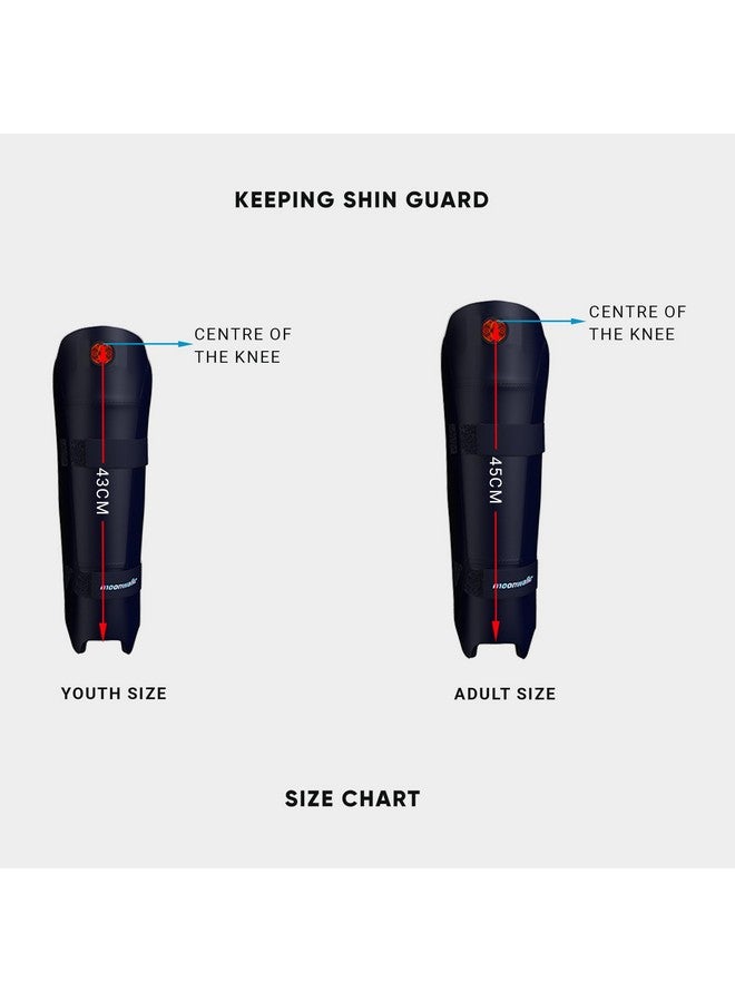 moonwalkr Cricket Keeping Shin Guards Wicket Keeper Pads Protective Gear for Keeper's Height (5'4" - 6'6") Cricket Wicket Keeping Pads Super Slim Gear Comes with a 3-inch Strap (Blue, Adult) - Image 4
