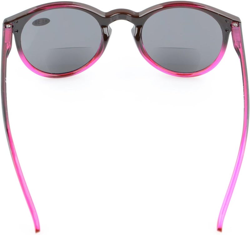 Eyekepper Key Hole Style Spring-Hinged Round Bifocal Sunglasses Sunshine Readers Black-Red +1.5 - Image 4