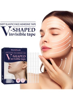 West&Month 40 Patches Face Lift Tape V-Shaped Invisible Tap Stickers Double Chin V Line Lifting Patch Tighten Hide And Wrinkles Around The Eyes And Neck Saggy Skin Make Up Tools  - Image 2
