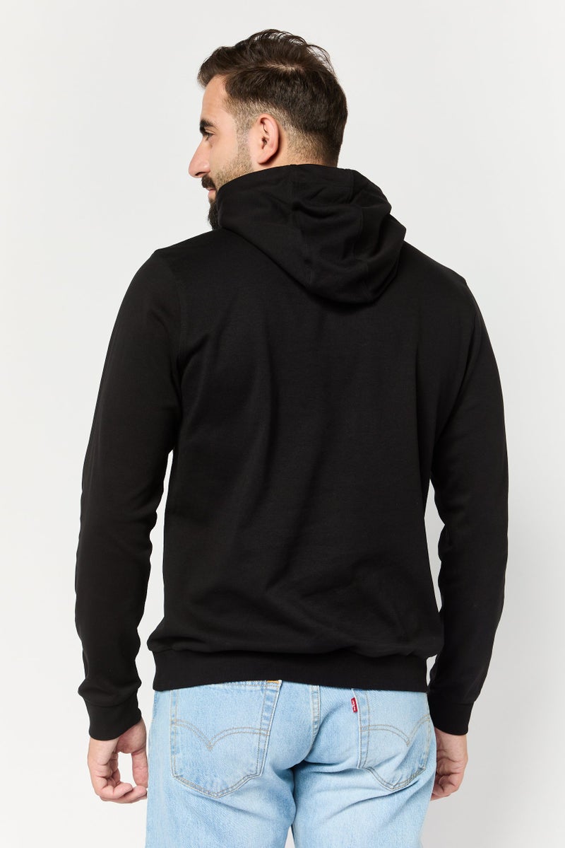 LAMBORGHINI Men Embroidered Logo Long Sleeves Hoodie, Black  - Image 4