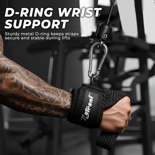 Zytrant Weight Lifting Straps with Cuffed D Ring,Heavy Duty Thyick Comfortable Lifting Straps, Secure Fit, Enhanced Grip, Straps for Weightlifting & Gym Training - Image 3