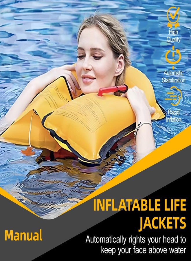 HWAYAN Manual Inflatable Life Jacket| Inflatable PFD Vest Adult| Life Vest for Adults| Outdoor Water Sports| Supports up to 330 lbs|33g of Carbon Dioxide Cylinder (White Camouflage 609) - Image 5