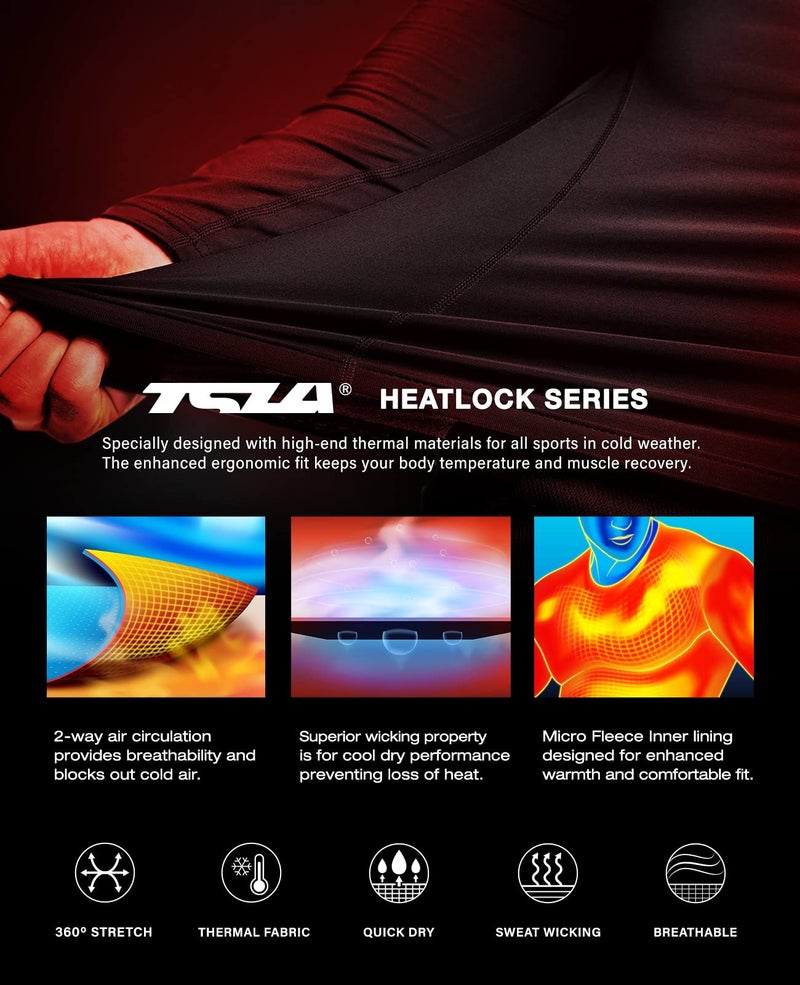 TSLA Men's Thermal Compression Shirts Hoodie with Mask, Long Sleeve Winter Sports Base Layer Top, Active Running Shirt, Heatlock Hoodie White, XX-Large - Image 4