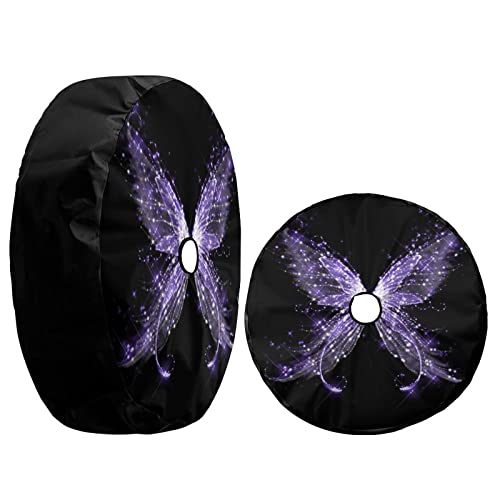 Delerain Spare Tire Cover with Backup Camera Hole Butterfly Wheel Covers Waterproof Dust-Proof UV Sun Universal Fit for RV Trailer RV SUV Truck (17 Inch for Diameter 31"-33") - Image 3