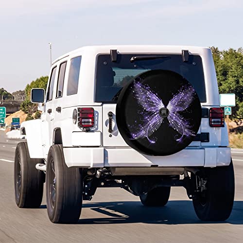 Delerain Spare Tire Cover with Backup Camera Hole Butterfly Wheel Covers Waterproof Dust-Proof UV Sun Universal Fit for RV Trailer RV SUV Truck (17 Inch for Diameter 31"-33") - Image 2