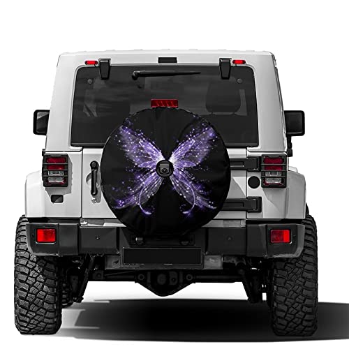 Delerain Spare Tire Cover with Backup Camera Hole Butterfly Wheel Covers Waterproof Dust-Proof UV Sun Universal Fit for RV Trailer RV SUV Truck (17 Inch for Diameter 31"-33") - Image 1