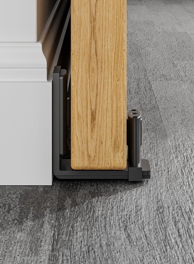 CCJH 2 Packs Sliding Barn Door Floor Guide Adjustable Bottom Double Small Rollers Guide Wall Mounted - Image 3