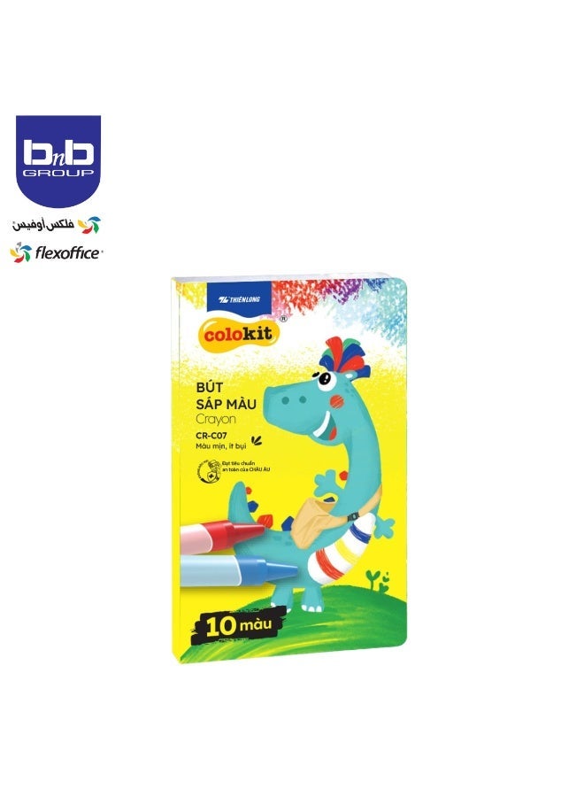 FLEXOFFICE Flex Office Colokit Crayon CR-C07 10pcs Easy to Carry, Ideal Gift for Beginners and Kids Multicolour - Image 2