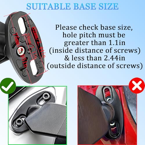 Scerymo Motorcycle Rear View Mirrors, 360° Rotating Stealth Mirror, Adjustable Side Mirrors, for Honda CBR300R CBR500R CBR600RR CBR1000RR, Kawasaki Ninja 300 400 650, Suzuki GSXR 600 750 1000, Yamaha, Ducati - Image 4