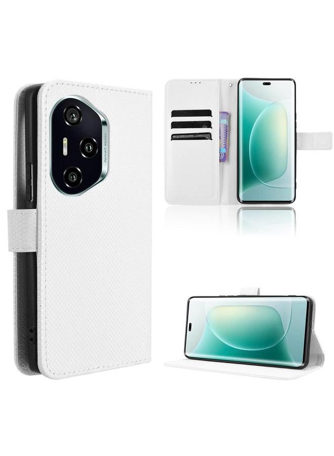 Green Tiger Case For Honor 300 Pro 5G / 300 Ultra 5G Diamond Texture Leather Phone Case - Image 1