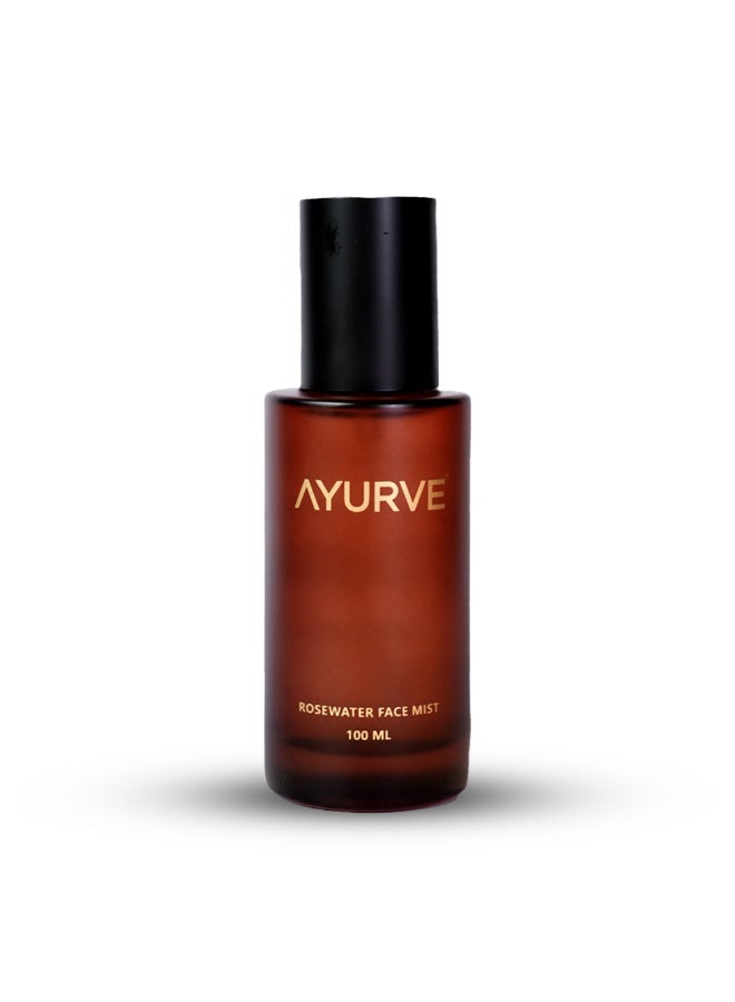 Ayurve Herbal Rose Water Face Mist 100ml | 100% Pure Steam Distilled Rosa Damascena | Hydrating Facial Toner Spray for Glowing Skin | Alcohol-Free Natural Mist for Dry, Oily & Acne-Prone Skin - Image 1