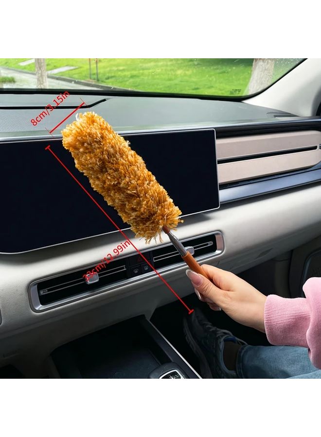 Purple Extendable Car Cleaning Brush Telescopic Reach 31 49in Soft Chenille Bristles - Image 3
