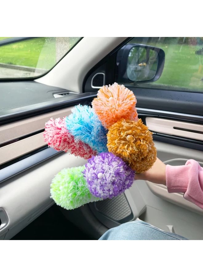 Purple Extendable Car Cleaning Brush Telescopic Reach 31 49in Soft Chenille Bristles - Image 1