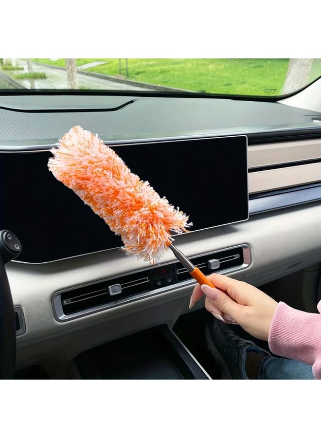 Purple Extendable Car Cleaning Brush Telescopic Reach 31 49in Soft Chenille Bristles - Image 2