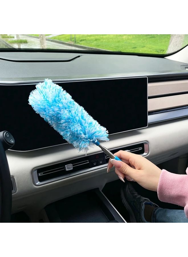Purple Extendable Car Cleaning Brush Telescopic Reach 31 49in Soft Chenille Bristles - Image 5