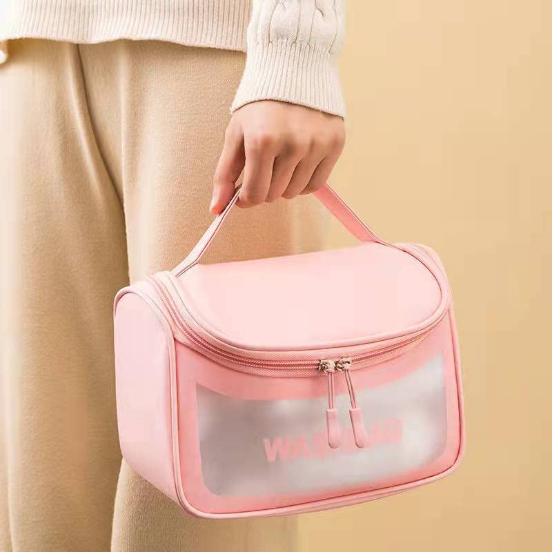 ZMOXY Multipurpose Transparent PVC Zipper Cosmetic Travel Wash Bag Organizer Toiletry Makeup Portable Carry Bag for Women GirlsMulti ColorPack pf 1 - Image 3