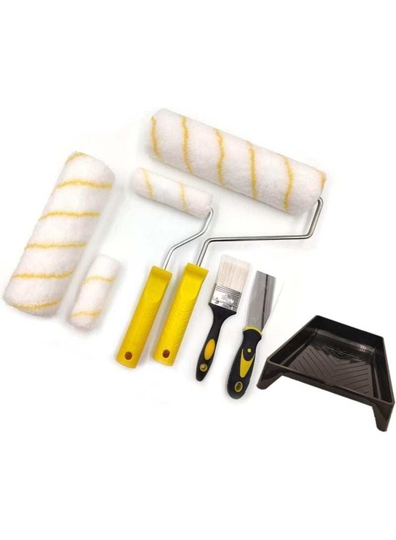 LIMOS Paint Roller Set 6pc- Paint Rollers for Walls and Ceilings, Paint Pads, Paint Tray, Brush, Scraper, Mini Rollers for Painting, Paint Sleeves, Paint Supplies - Roller Sets for Painting Decorating - Image 2