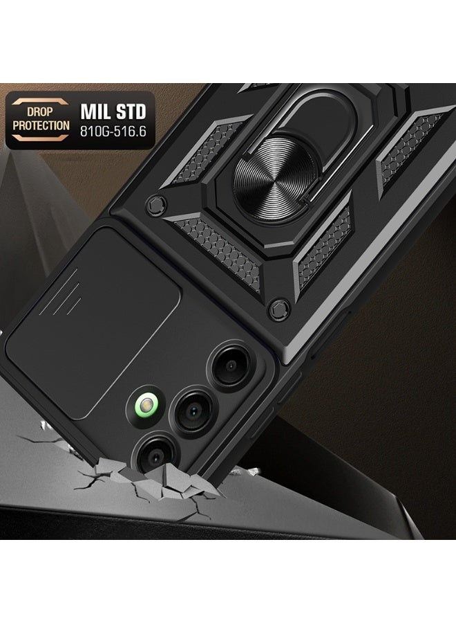 Case Cover Shockproof Protective Case with Camera Protection and Metal Ring Compatible with  Samsung Galaxy A17 (Black) - Image 2