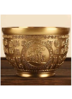 Excefore Brass Treasure Bowl, Cornucopia Bowl Treasure Basin Wealth Good Lucky Prosperity Bowl Golden Offering Bowl Money Bowl Home Office Decorations, Housewarming Gifts  - Image 3