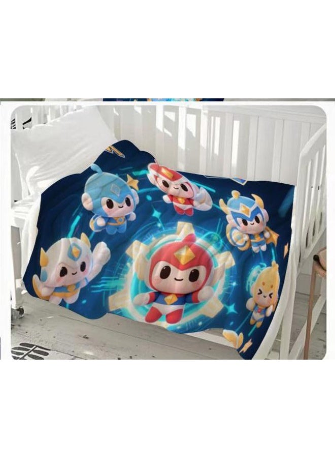 عام بطانية رقيقة من الفانيلا الكرتونية للأطفال والرضع (دافئة ومريحة، ومناسبة للنوم والألعاب) 70 سم * 100 سم - Image 1