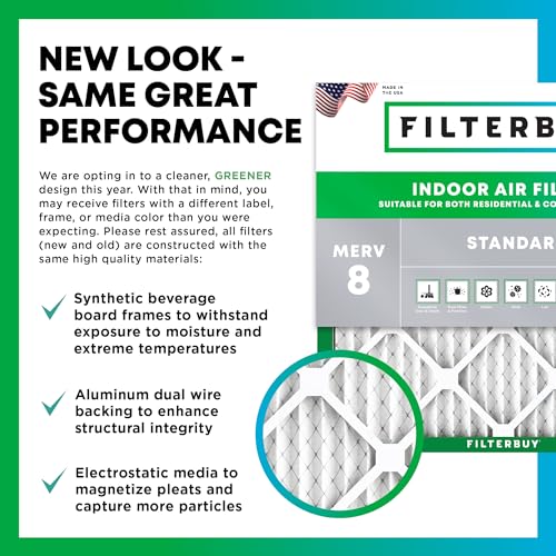 Filterbuy 14x14x1 Air Filter MERV 8 (MPR 700) Dust Defense Replacement (4-Pack), Electrostatic Pleated HVAC AC Furnace Filters, Made in USA (Actual Size: 13.75 x 13.75 x 0.75) - Image 3